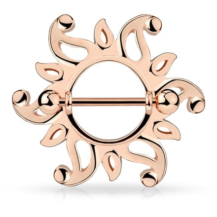 Tepelpiercing zonnetje 1.6x14 - rose - LMPiercings
