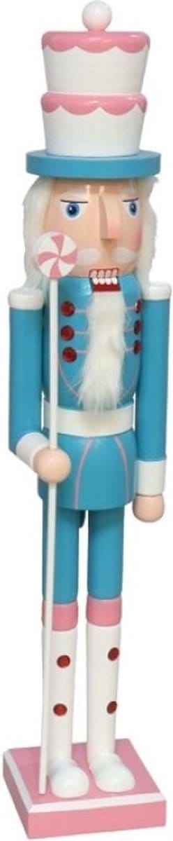 Notenkraker Candy Blauw - 55 cm - Decoratieve kerstdecoratie