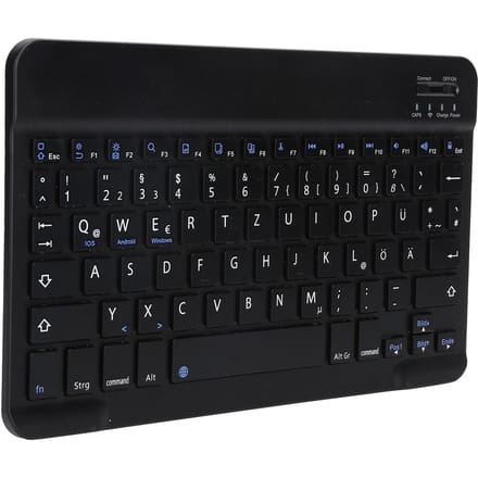 Clavier Bluetooth sans fil pour tablette, téléphone, ordinateur, portable et ultra-fin, 10 pouces noir