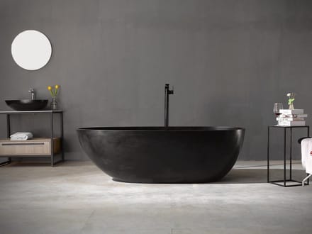 Mawialux vrijstaand bad - 185x85cm - Solid surface - Mat-zwart
