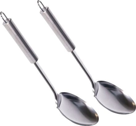 Alessandro opscheplepel - 2x - zilver - RVS - 32 cm - Keukengerei - groot