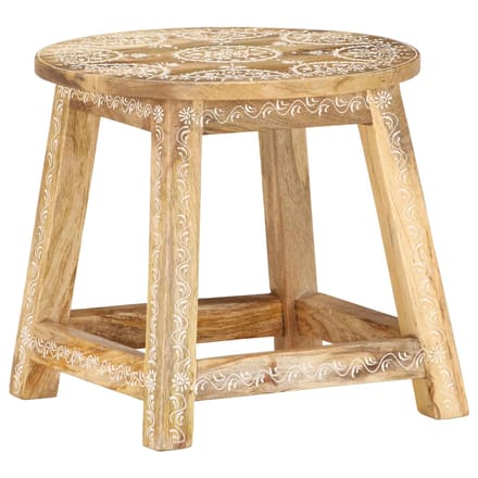 vidaXL - Kruk - handgeschilderd - 38x38x35 - cm - massief - mangohout