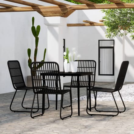 vidaXL - 5-delige - Tuinset - zwart