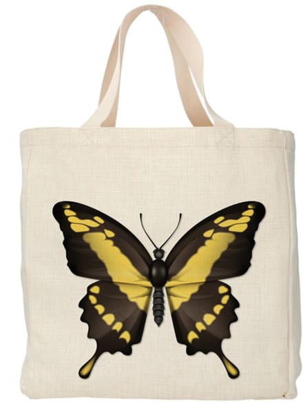Shopper - Tas - Design - Insect - Gele Vlinder - Linnen - Kleurvast