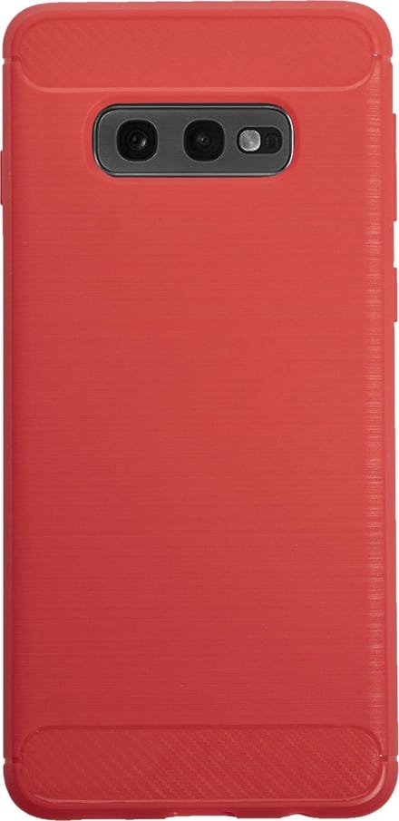 BMAX Carbon soft case hoesje geschikt voor Samsung Galaxy S10e / Soft Cover - Rood