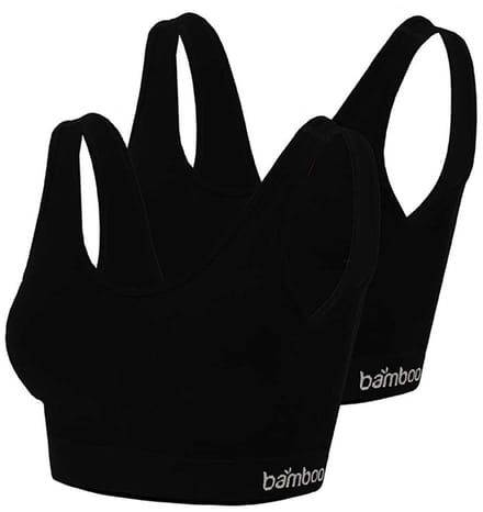 Apollo Ladies Bamboo Seamless - naadloze BH - sporttop 2-PACK Medium zwart