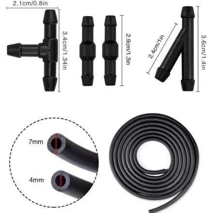 Universele Ruitensproeierslang Kit Nieuw Voor De Meeste Auto's Slang & Slangkoppelingen black