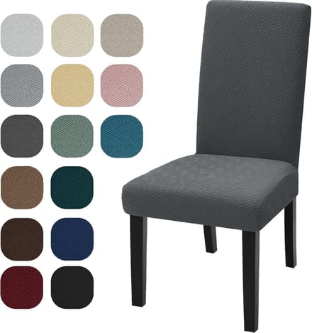 Goodivery ® Set van 6 Moderne Stoelhoezen voor Diverse Gebruiken, Wasbaar en Elastisch, Grijs