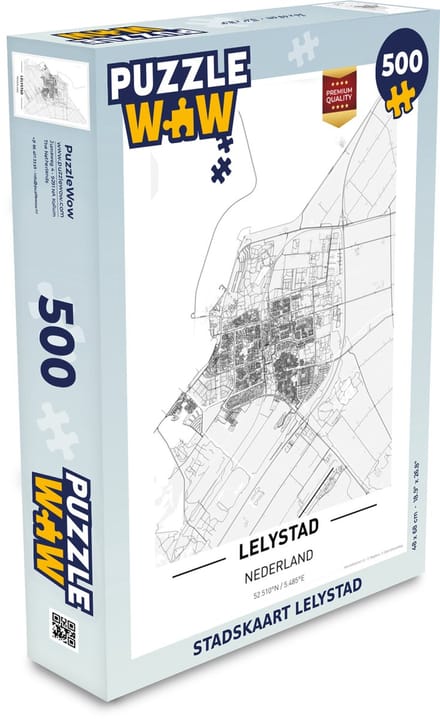 Puzzel Stadskaart Lelystad - Legpuzzel - Puzzel 500 stukjes - Plattegrond