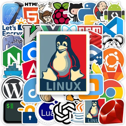 Grappige Ontwikkelingsstickers Programmeren Java JS Php Docker Html Applicatie Decoratieve Sticker voor Laptop Telefoon Bagage Waterdicht red