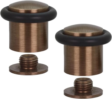 Deurstopper Set - Muur Beveiliging - Bescherming van Muren - Roestbestendig Messing - 24x30 mm - Mat Messing