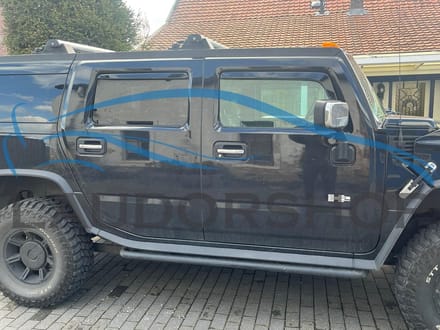 Zijwindschermen passend op de Hummer H2 - 5 deurs model set tbv 4 deuren V+A donker getint merk Team Heko