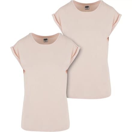 Urban Classics Damen Pre-Pack Ladies Extended Shoulder Tee 2-Pack PP771P Pink-M