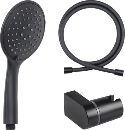 Differnz Handdouche - 3 Standen - Met Doucheslang 1.5 m - Handdouche Houder Kantelbaar - Zwart