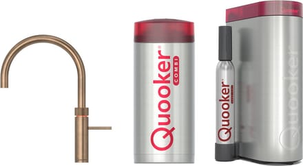 Quooker Fusion Round Messing Patina Combi+ Boiler + CUBE