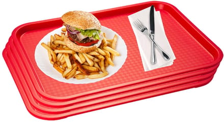 APS Fast Food Serveertablet - Breukbestendig - Vaatwasserbestendig - Rood - 45x35.5cm - Set van 4