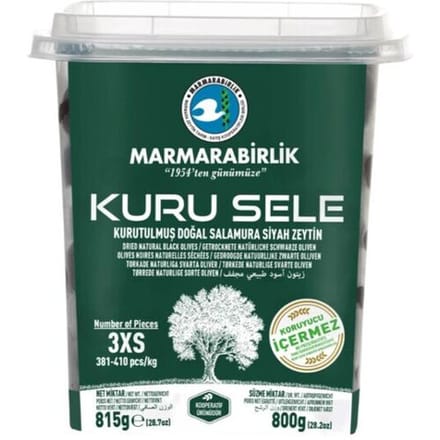 Marmarabirlik Zwarte olijf (Kuru Sele Zeytin) (3xs) 800 g