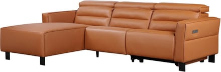 Carpari-Hoekbank - Elektrische Relax - Cognac PU