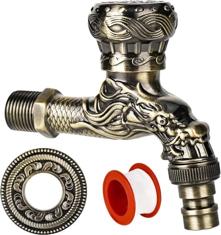 Solidchoice - Vintage Messing Tuinkraan met Complete Accessoires
