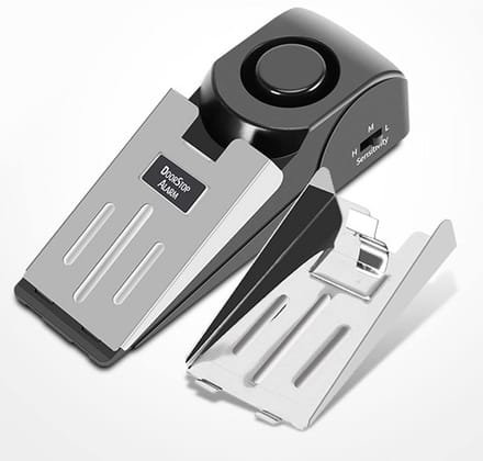 Deuralarm Set - Deurstopper Alarm - Extra Beveiliging - 120dB Luid Alarm - 2 Stuks - Zilver