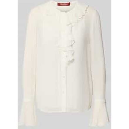 Regular fit blouse met lange mouwen met top van pure zijde