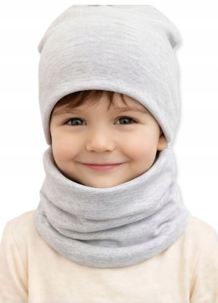 Dartomik - Kinder Czapka en Sjaal Set - Grijs - Lente/Zomer