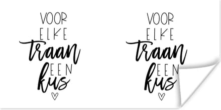 Poster Beterschap - Quotes - Wit - Kus - 150x75 cm
