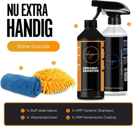Car Care HPP Ceramic Was & Protect set - Ceramic Shampoo - Auto Wassen- Ceramic Coating - Auto was set - Auto Poetspakket