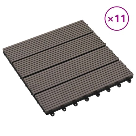 vidaXL - Terras - Tegel - 11 - st - Donkerbruin - 30 - x - 30 - cm - WPC