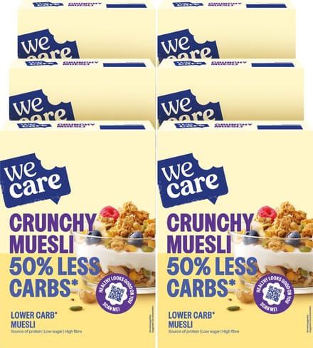 WeCare - Lower Carb - Crunchy Muesli - 6 x 325 gr