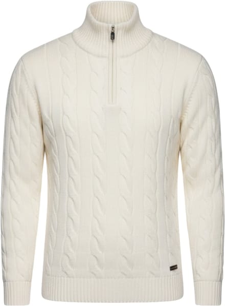 OMBRE Trui - Regular Fit - Katoen - Lange Mouw Crème S