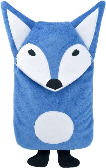 Warmwater kruik met blauwe vossen hoes - 800 ml - bed dieren - kinderen