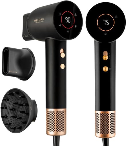 Mellian SilkBlow Föhn met Display - Haardroger met Diffuser - Smart functie - Fohn met Ionisch effect