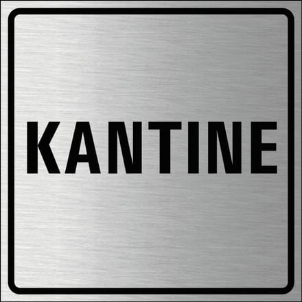 Kantine bordje, geborsteld aluminium 150 x 150 mm