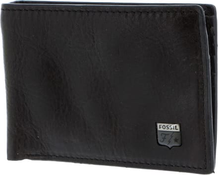 FOSSIL Leren Portemonnee Jesse Bifold Wallet Black Zwart