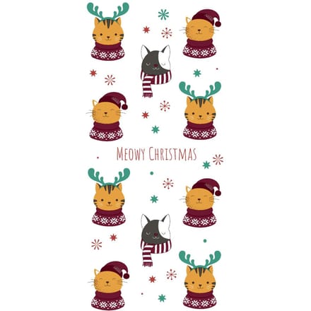 Papieren zakdoekjes "Meowy Xmas"