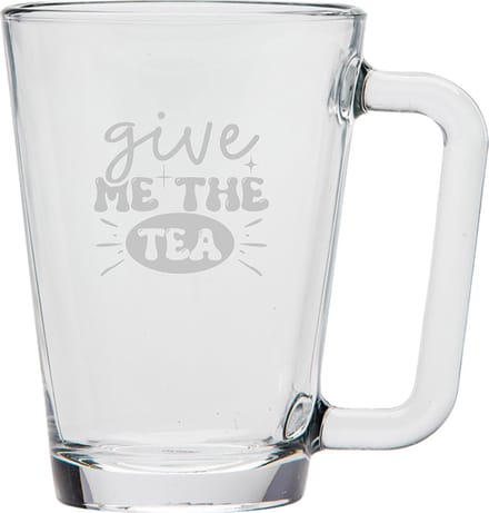 Gegraveerde Theeglas 26cl Give me the tea