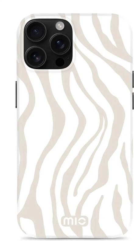 MIO by Mobilize Hoesje | Geschikt voor Apple iPhone 16 Pro Max | Compatibel met MagSafe / Qi2 | Hard Shell Back Cover | Sandy Zebra