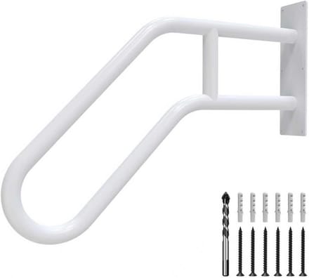 Trapleuning - Wandhouder leuning - Veilig traplopen - U-vormig ontwerp - 66 cm - Wit