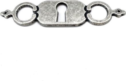 Sleutelplaat antiek Zilver horizontaal 88x20mm