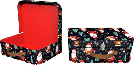 Dekoratief | Set 2 koffertjes 'Santa is Coming', 25x18x7cm | A245454