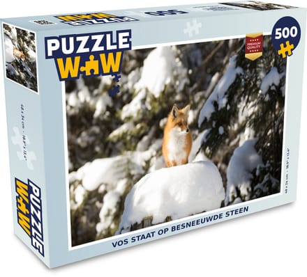 Puzzel Vos - Sneeuw - Boom - Legpuzzel - Puzzel 500 stukjes