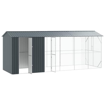 Cage à Oiseaux Anthracite 645 x 208 x 247 cm Acier Galvanisé