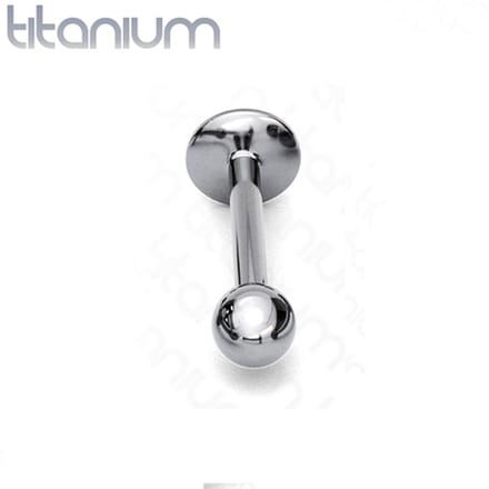 Piercing titanium stud basis extern schroefdraad 1.2x10x3 - zilver - LMPiercings