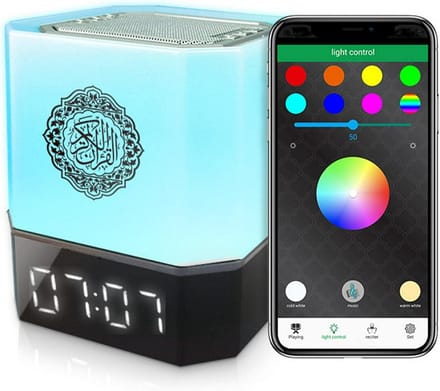 Draagbare Koran Bluetooth Speaker met LED Klok en Touch Kleurverlichting