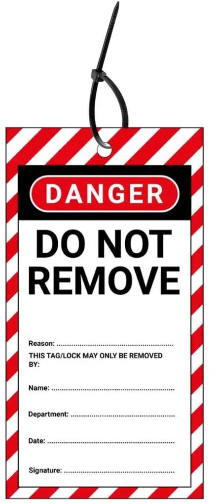 LOTO tags do not remove EN - 10 stuks - inclusief tiewraps