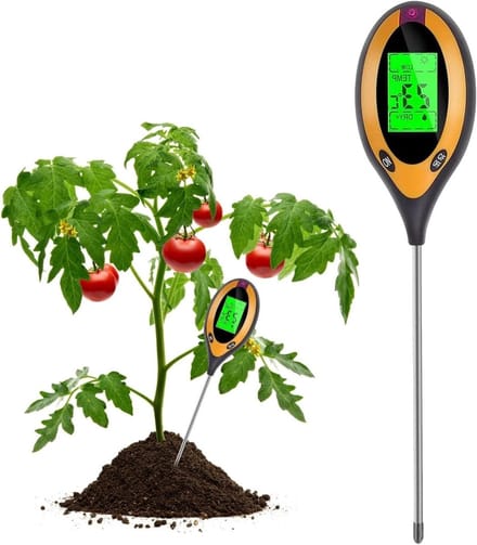 Digitale Grondmeter - Bodem Tester - Planten Verzorgen - 4-in-1 Meting - 32 cm - Zwart