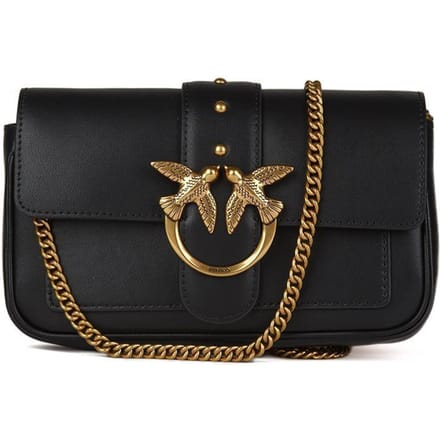 PINKO Schoudertas Love One Pocket C Black - Antique Gold Zwart