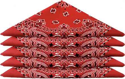 Boerenzakdoek rood  5 stuks - Bandana rood - Zakdoek rood