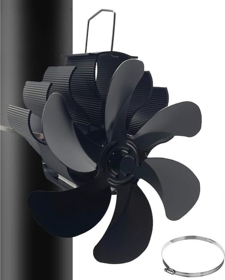 Kachelventilator 6 Bladen Voor Houtkachels - Stil en Efficiënt Voor Warmtecirculatie